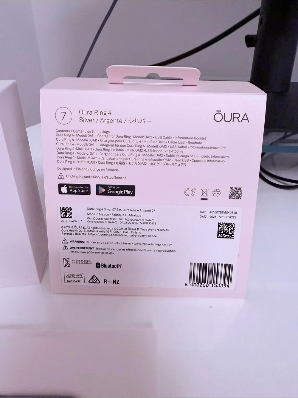 Oura Ring Gen 4 Smart Ring - size 7 - Silver Finish